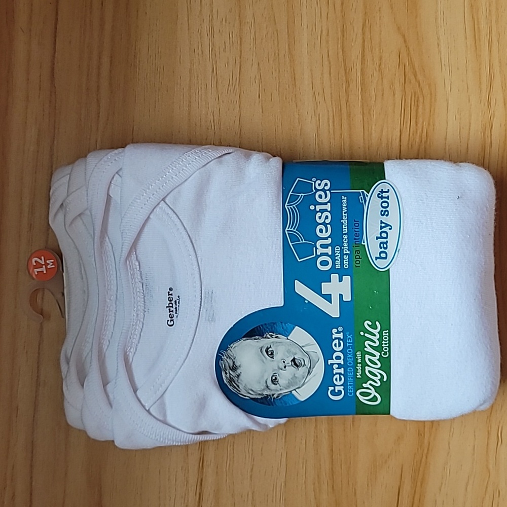 Gerber Organic Cotton Short Sleeve White onesie